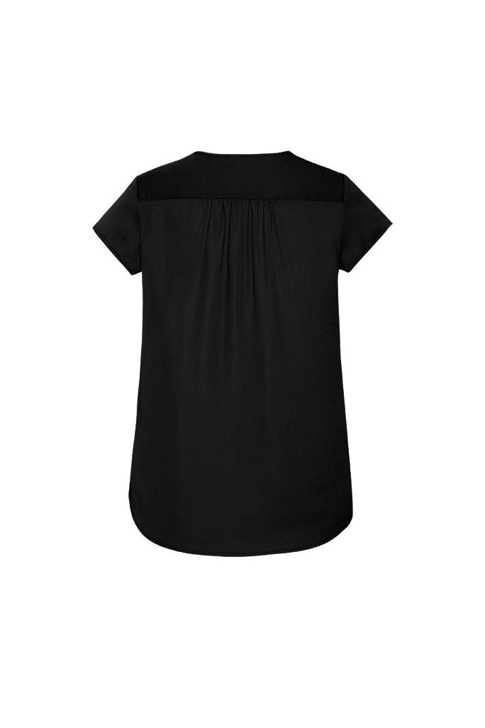  Biz Corporates Womens Kayla V-neck Pleat Blouse - RB967LS | Biz Corporates | Fashion Biz Online
