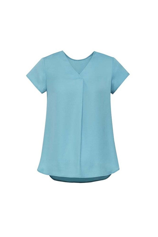  Biz Corporates Womens Kayla V-neck Pleat Blouse - RB967LS | Biz Corporates | Fashion Biz Online