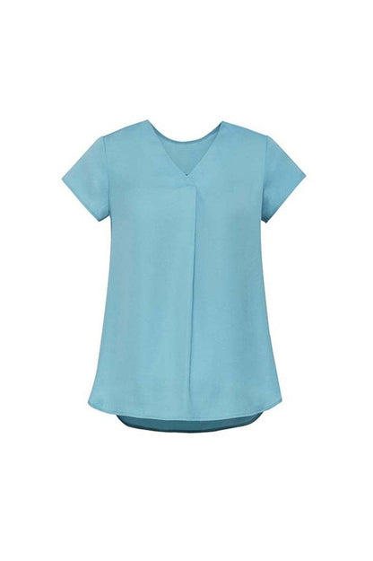  Biz Corporates Womens Kayla V-neck Pleat Blouse - RB967LS | Biz Corporates | Fashion Biz Online