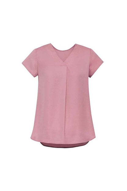  Biz Corporates Womens Kayla V-neck Pleat Blouse - RB967LS | Biz Corporates | Fashion Biz Online