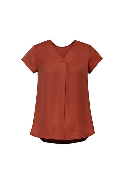  Biz Corporates Womens Kayla V-neck Pleat Blouse - RB967LS | Biz Corporates | Fashion Biz Online