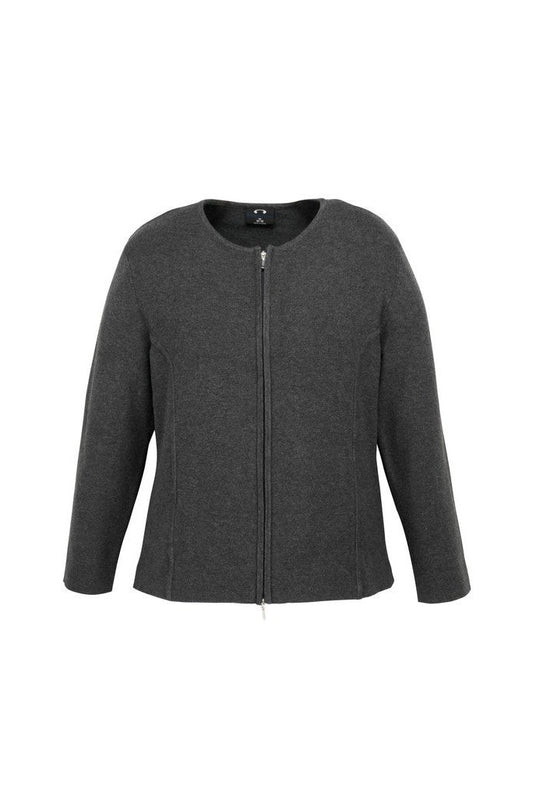 Biz Collection Ladies Two -Way Zip Cardigan - LC3505 - Charcoal