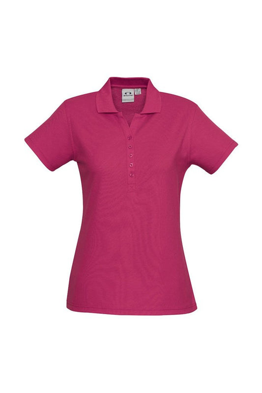 Biz Collection Ladies Crew Polo - P400LS - Fuchsia