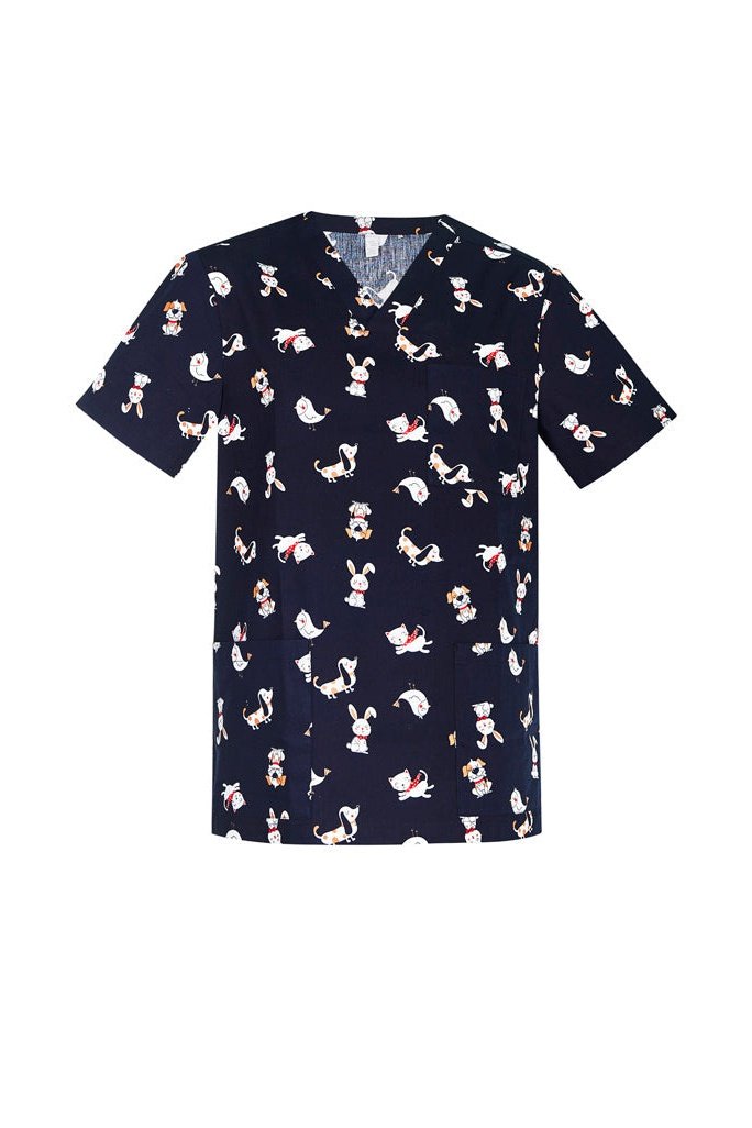  BizCare Mens Best Friends Scrub Top - CST147MS | Biz Care | Fashion Biz Online