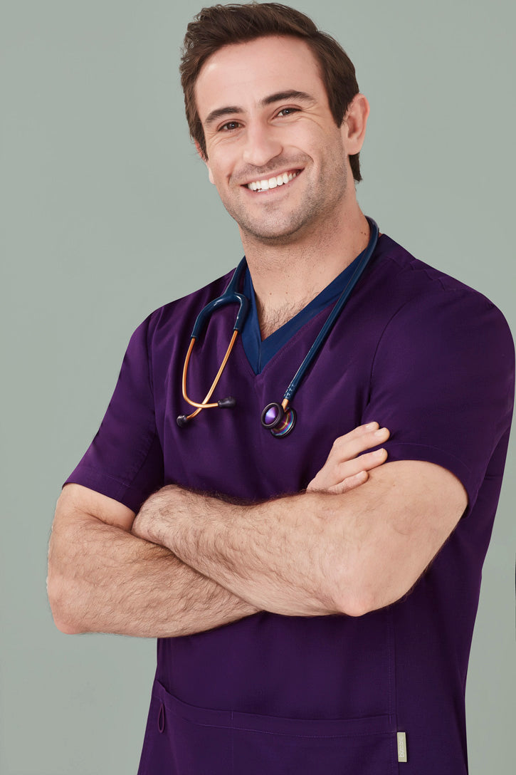  BizCare Mens Riley V-Neck Scrub Top - CST043MS | Biz Care | Fashion Biz Online