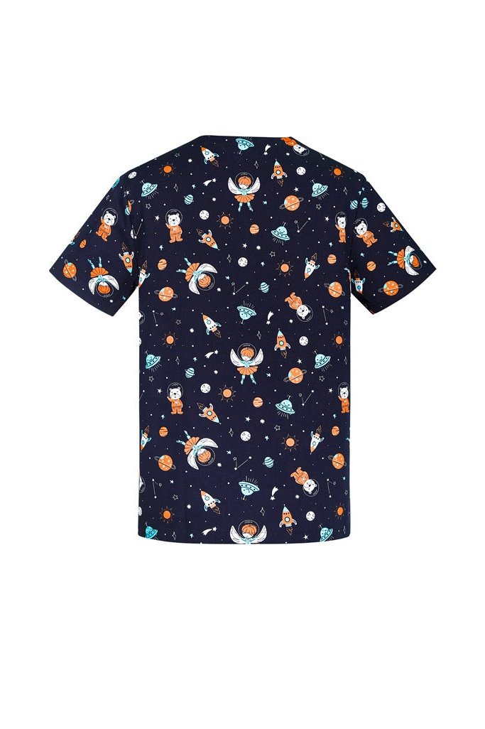  BizCare Mens Space Party Scrub Top - CST148MS | Biz Care | Fashion Biz Online