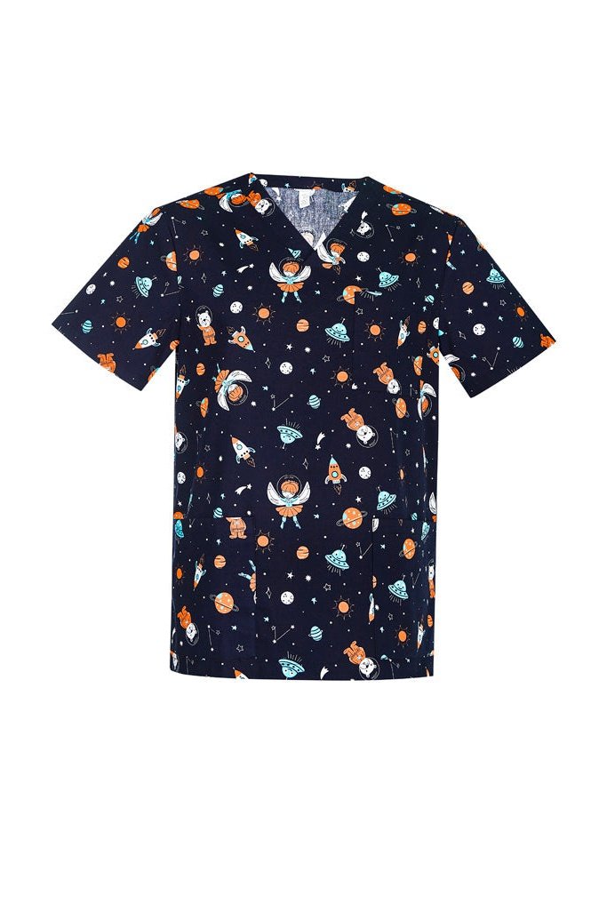  BizCare Mens Space Party Scrub Top - CST148MS | Biz Care | Fashion Biz Online