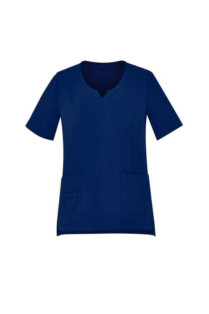  BizCare Womens Avery Tailored Fit Round Neck Scrub Top - CST942LS | Biz Care | Fashion Biz Online