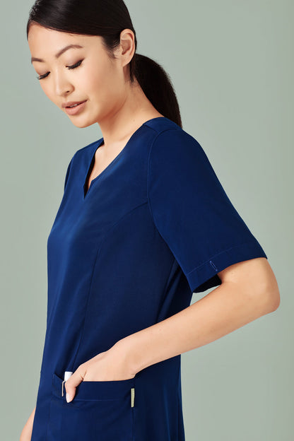  BizCare Womens Avery Tailored Fit Round Neck Scrub Top - CST942LS | Biz Care | Fashion Biz Online