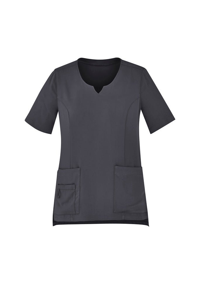  BizCare Womens Avery Tailored Fit Round Neck Scrub Top - CST942LS | Biz Care | Fashion Biz Online