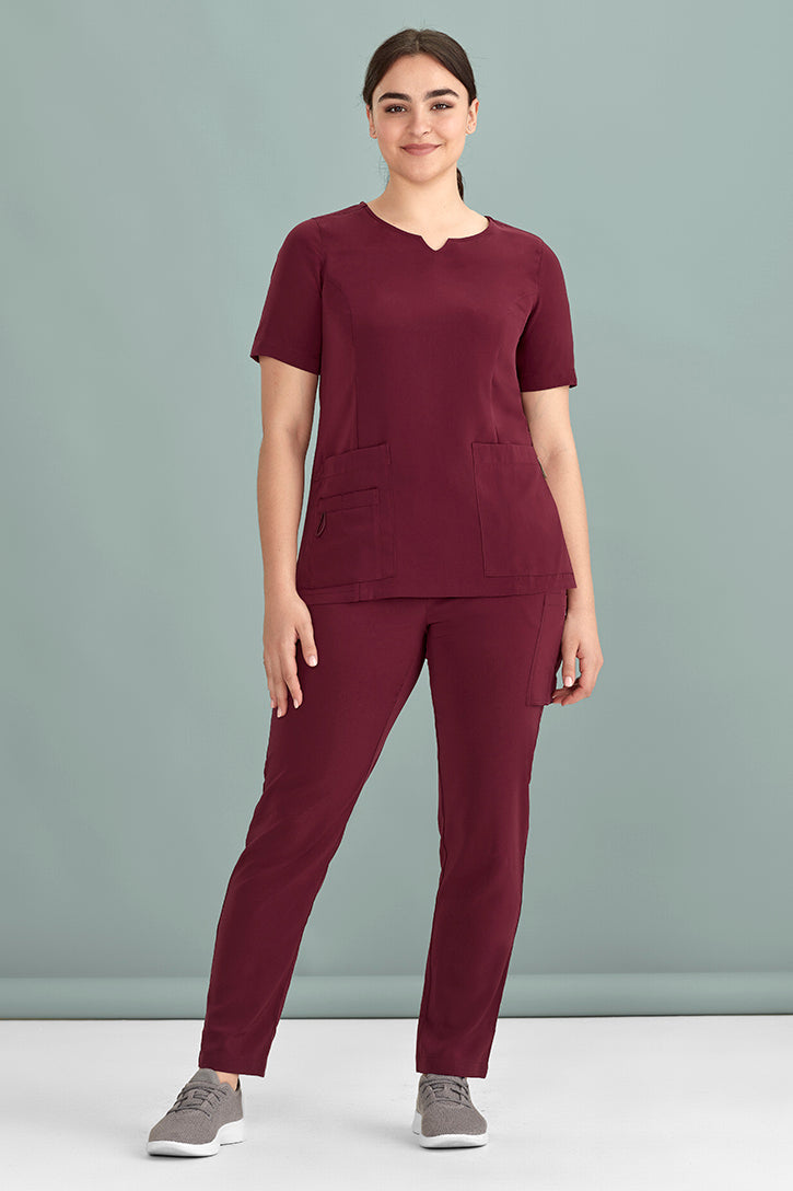  BizCare Womens Avery Tailored Fit Round Neck Scrub Top - CST942LS | Biz Care | Fashion Biz Online