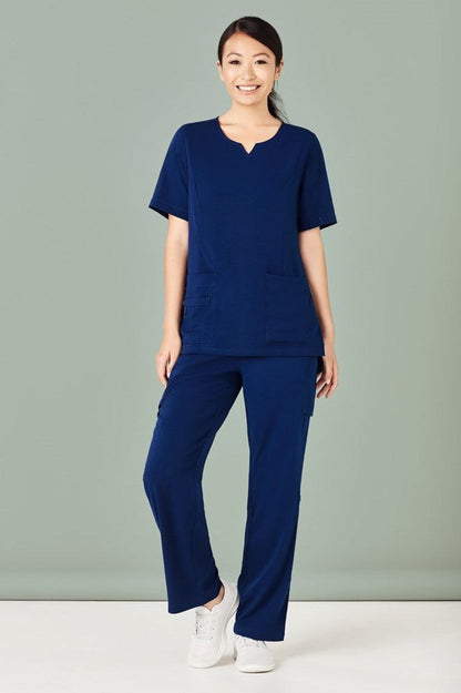  BizCare Womens Avery Tailored Fit Round Neck Scrub Top - CST942LS | Biz Care | Fashion Biz Online