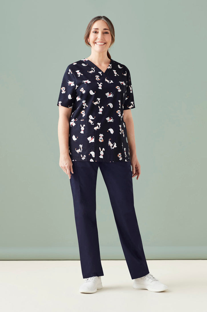  BizCare Womens Best Friends Scrub Top - CST147LS | Biz Care | Fashion Biz Online