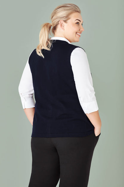  BizCare Womens Button Front Knit Vest - CK961LV | Biz Care | Fashion Biz Online