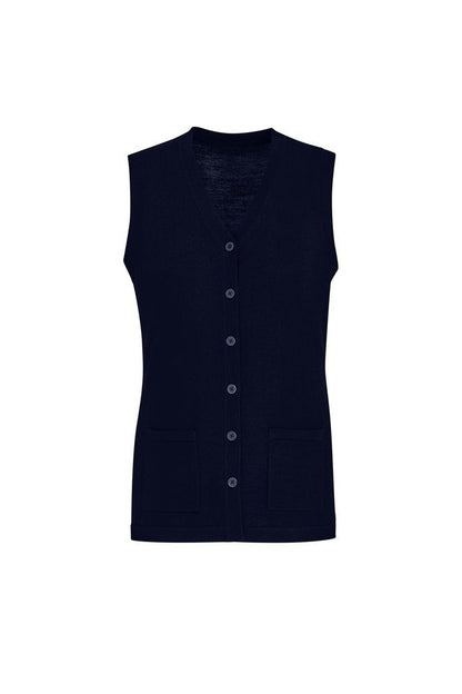  BizCare Womens Button Front Knit Vest - CK961LV | Biz Care | Fashion Biz Online