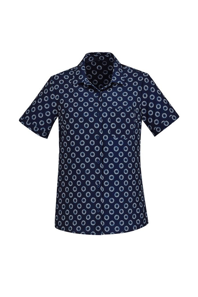  BizCare Womens Florence Daisy Print Short Sleeve Shirt - CS948LS | Biz Care | Fashion Biz Online