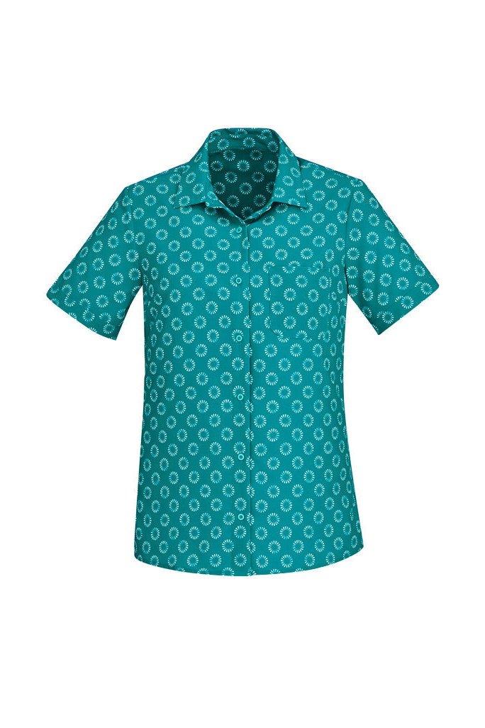  BizCare Womens Florence Daisy Print Short Sleeve Shirt - CS948LS | Biz Care | Fashion Biz Online