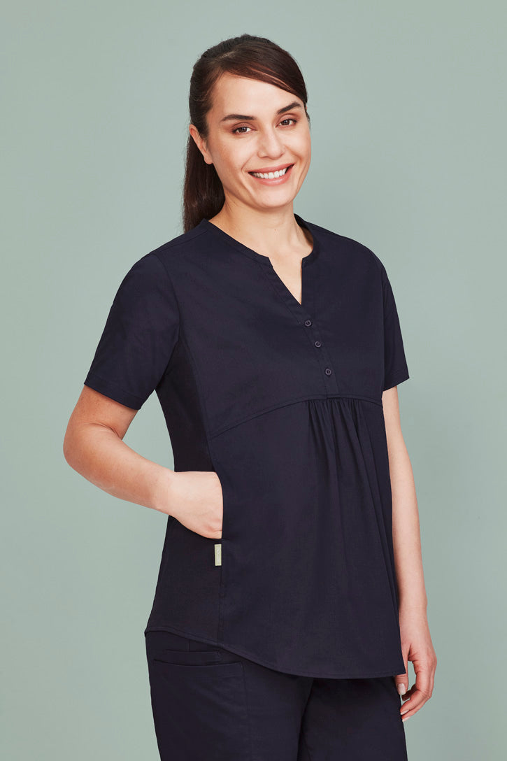  BizCare Womens Rose Tunic Scrub Top - CST243LS | Biz Care | Fashion Biz Online