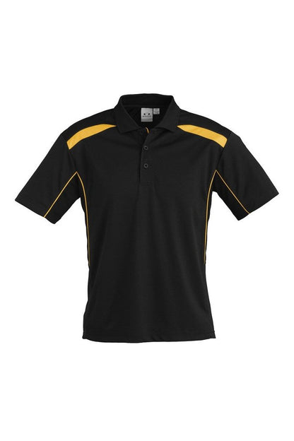 Biz Collection Mens United Short Sleeve Polo - P244MS - Black/Gold