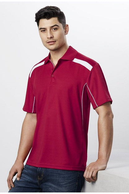 Biz Collection Mens United Short Sleeve Polo - P244MS - Red/White