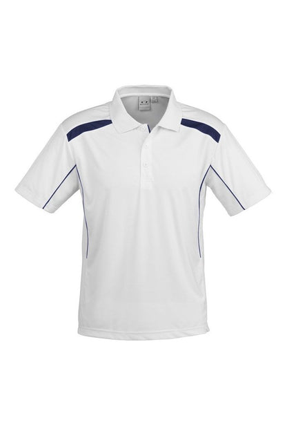 Biz Collection Mens United Short Sleeve Polo - P244MS - White/Navy