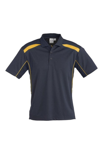 Biz Collection Mens United Short Sleeve Polo - P244MS - Navy/Gold