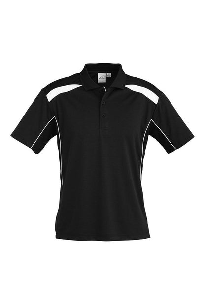 Biz Collection Mens United Short Sleeve Polo - P244MS - Black/White