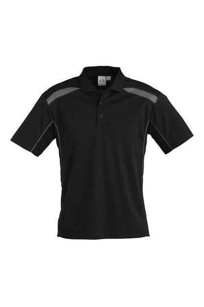 Biz Collection Mens United Short Sleeve Polo - P244MS - Black/Ash