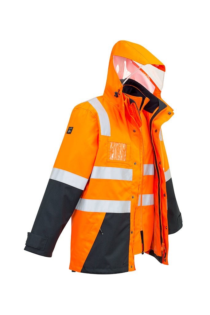  Syzmik Mens Hi Vis 4 in 1 Waterproof Jacket ZJ532 | Syzmik | Fashion Biz Online