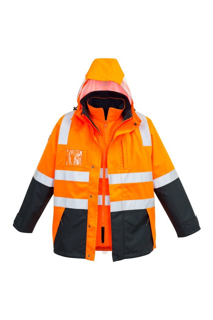  Syzmik Mens Hi Vis 4 in 1 Waterproof Jacket ZJ532 | Syzmik | Fashion Biz Online