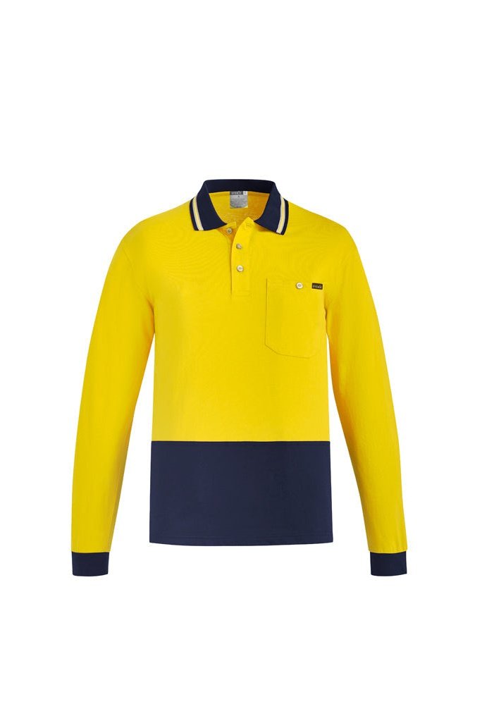  Syzmik Mens Hi Vis Cotton L/S Polo - ZH430 | Syzmik | Fashion Biz Online