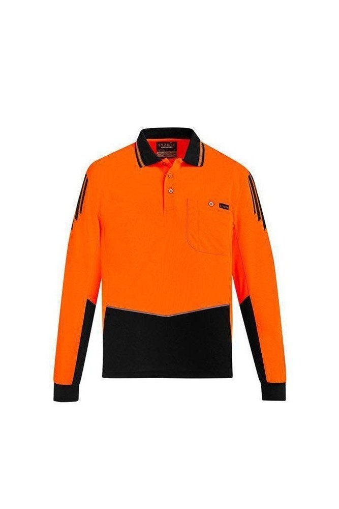  Syzmik Mens Hi Vis Flux L/S Polo - ZH310 | Syzmik | Fashion Biz Online