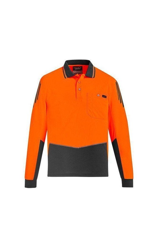  Syzmik Mens Hi Vis Flux L/S Polo - ZH310 | Syzmik | Fashion Biz Online