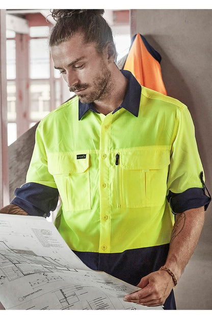  Syzmik Mens Hi Vis Outdoor L/S Shirt - ZW468 | Syzmik | Fashion Biz Online