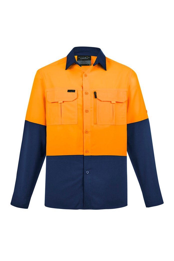  Syzmik Mens Hi Vis Outdoor L/S Shirt - ZW468 | Syzmik | Fashion Biz Online