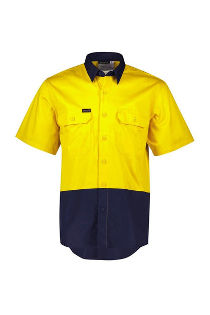  Syzmik Mens Hi Vis Short Sleeve Shirt - ZW115 | Syzmik | Fashion Biz Online