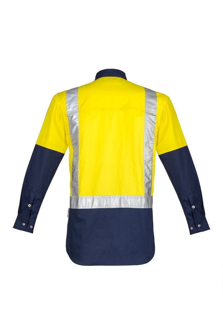  Syzmik Mens Hi Vis Spliced Industrial Shirt- Shoulder Taped ZW124 | Syzmik | Fashion Biz Online