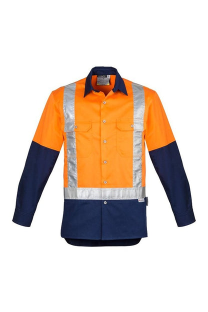  Syzmik Mens Hi Vis Spliced Industrial Shirt- Shoulder Taped ZW124 | Syzmik | Fashion Biz Online