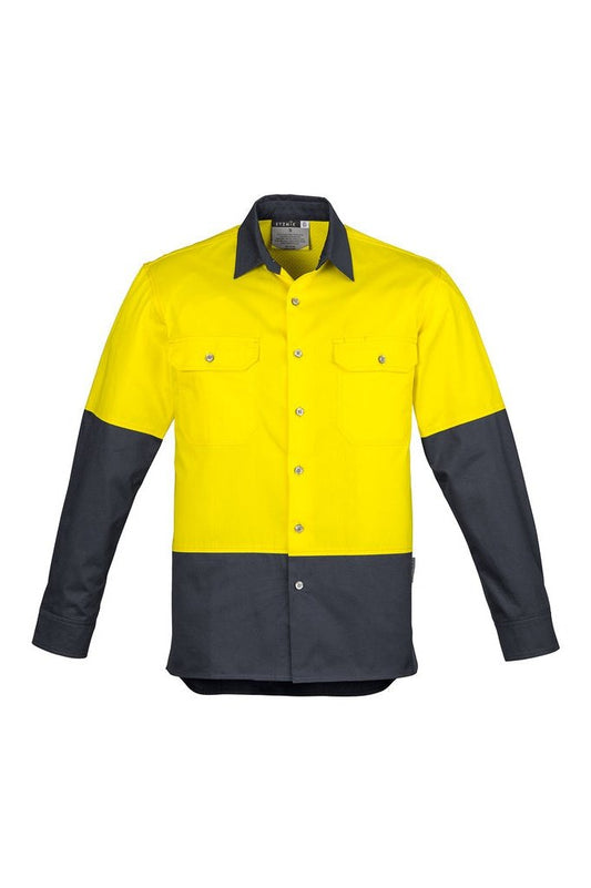  Syzmik Mens Hi Vis Spliced Industrial Shirt ZW122 | Syzmik | Fashion Biz Online