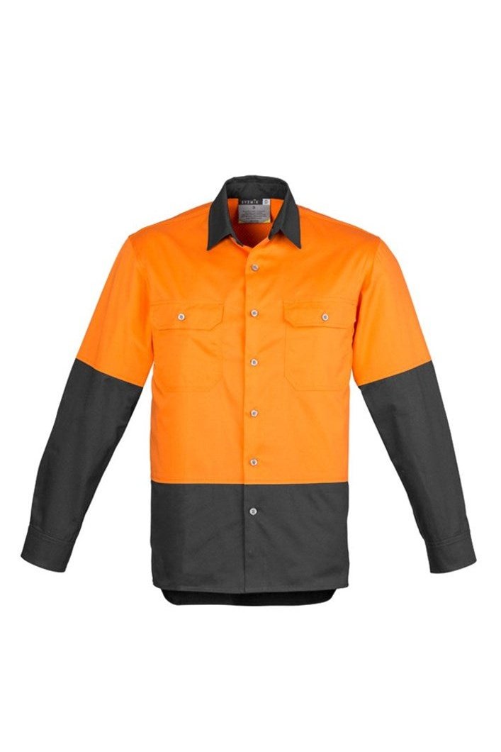  Syzmik Mens Hi Vis Spliced Industrial Shirt ZW122 | Syzmik | Fashion Biz Online