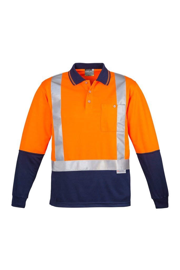  Syzmik Mens Hi Vis Spliced Polo - Long Sleeve Shoulder Taped - ZH234 | Syzmik | Fashion Biz Online