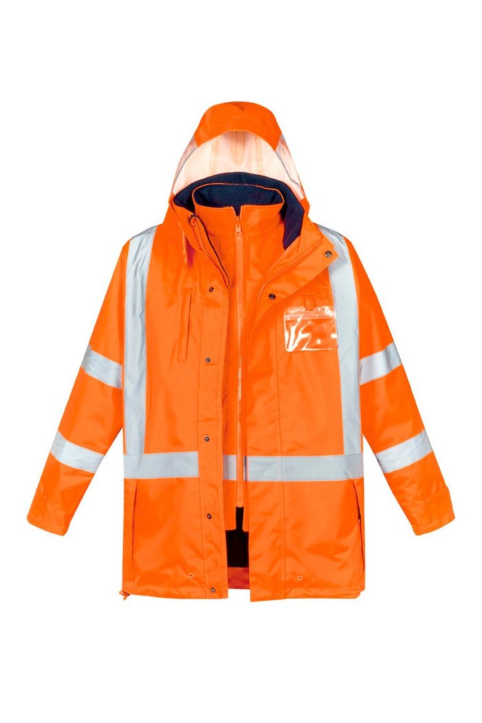  Syzmik Mens Hi Vis X Back Taped 4 in 1 Waterproof Jacket - ZJ616 | Syzmik | Fashion Biz Online