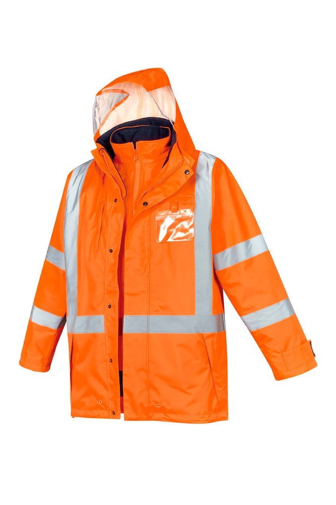  Syzmik Mens Hi Vis X Back Taped 4 in 1 Waterproof Jacket - ZJ616 | Syzmik | Fashion Biz Online