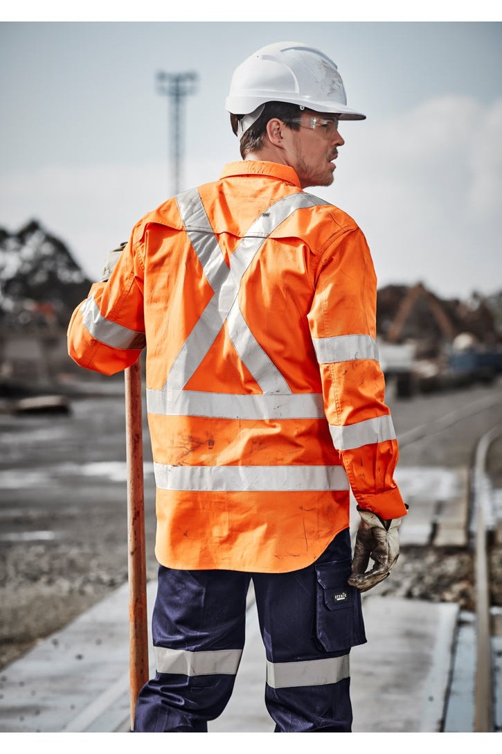  Syzmik Mens Hi Vis X Back Taped shirt ZW690 | Syzmik | Fashion Biz Online