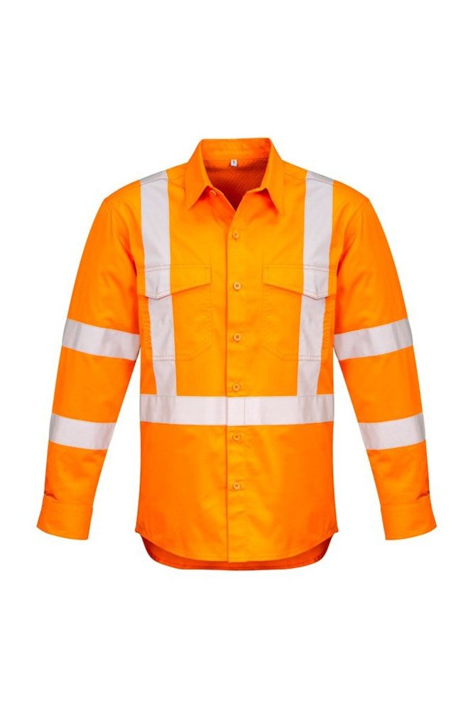  Syzmik Mens Hi Vis X Back Taped shirt ZW690 | Syzmik | Fashion Biz Online