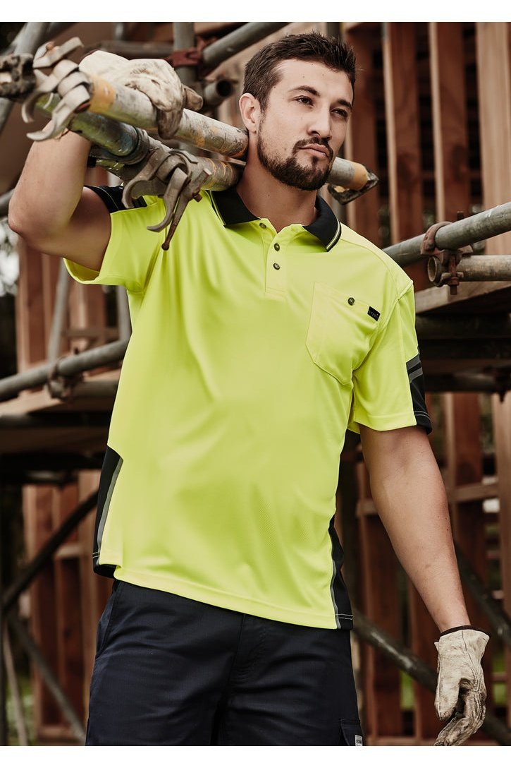  Syzmik Mens Reinforced Hi Vis Squad S/S Polo - ZH465 | Syzmik | Fashion Biz Online