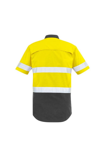  Syzmik Mens Rugged Cooling Taped Hi Vis Spliced Short Sleeve Shirt ZW835 | Syzmik | Fashion Biz Online