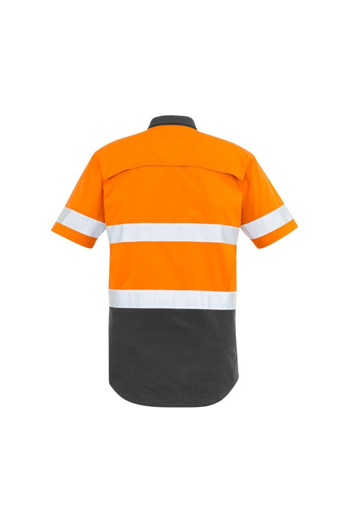  Syzmik Mens Rugged Cooling Taped Hi Vis Spliced Short Sleeve Shirt ZW835 | Syzmik | Fashion Biz Online