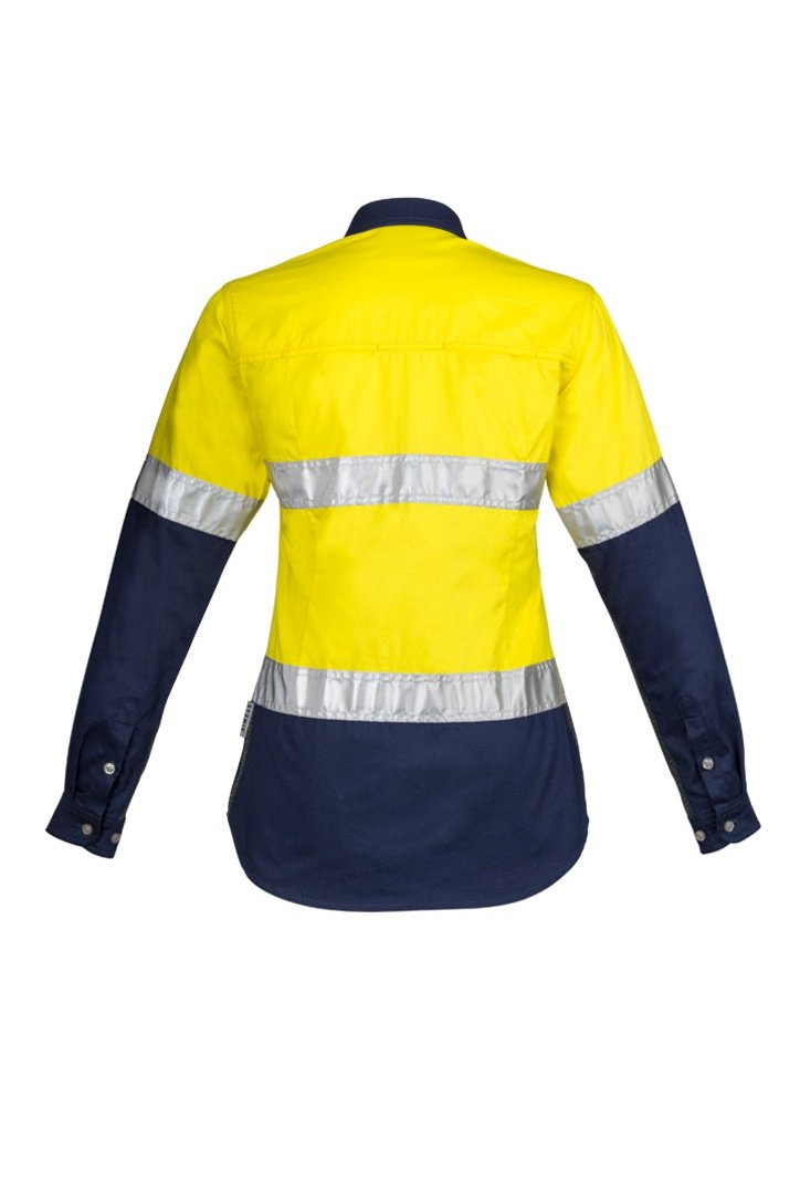  Syzmik Womens Hi Vis Spliced Industrial Shirt - Hoop Taped ZWL123 | Syzmik | Fashion Biz Online