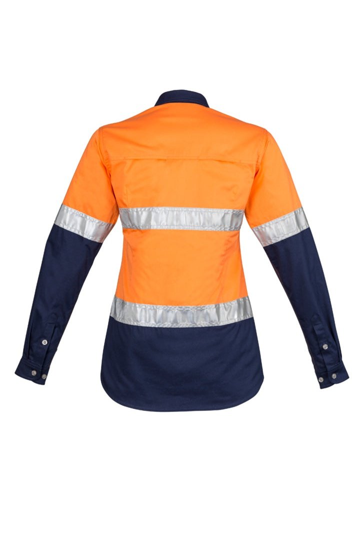  Syzmik Womens Hi Vis Spliced Industrial Shirt - Hoop Taped ZWL123 | Syzmik | Fashion Biz Online